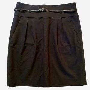 Ann Taylor Loft Black Skirt Belted with Pockets‎ Size 4 NWT